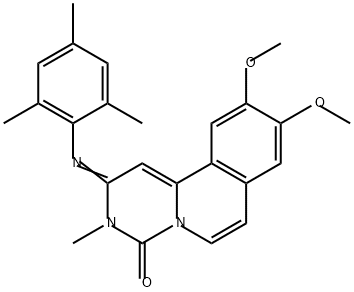 4H-Pyrimido[6,1-a]isoquinolin-4-one, 2,3-dihydro-9,10-dimethoxy-3-methyl-2-[(2,4,6-trimethylphenyl)imino]- Structure