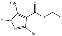 5-氨基-3-溴-1-甲基-1H-吡唑-4-甲酸乙酯 结构式
