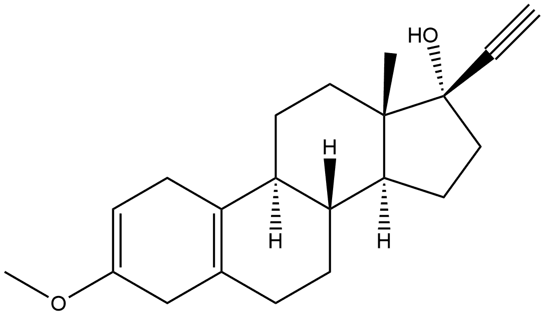 19-Norpregna-2,5(10)-dien-20-yn-17-ol, 3-methoxy-, (17α)- (9CI) 化学構造式
