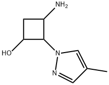 3-Amino-2-(4-methylpyrazol-1-yl)cyclobutan-1-ol 结构式