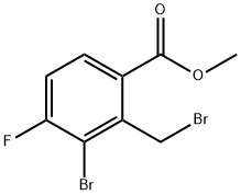 Benzoic acid, 3-bromo-2-(bromomethyl)-4-fluoro-, methyl ester Struktur