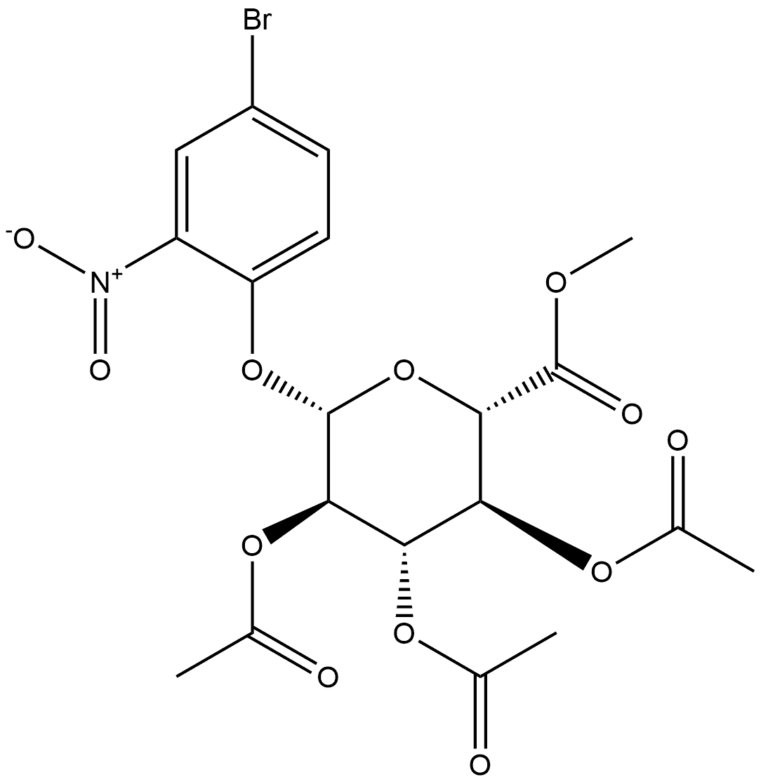 β-D-Glucopyranosiduronic acid, 4-bromo-2-nitrophenyl, methyl ester, 2,3,4-triacetate Structure
