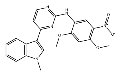 2-Pyrimidinamine, N-(2,4-dimethoxy-5-nitrophenyl)-4-(1-methyl-1H-indol-3-yl)- Struktur