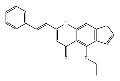 5H-Furo[3,2-g][1]benzopyran-5-one, 4-ethoxy-7-[(1E)-2-phenylethenyl]- Structure
