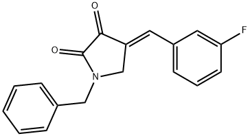 (E)-1-苄基-4-(3-氟苯亚甲基)吡咯烷-2,3-二酮,1946008-40-7,结构式