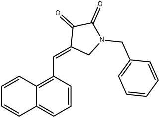 (E)-1-苄基-4-(萘-1-基亚甲基)吡咯烷-2,3-二酮 结构式