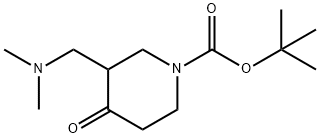 1-Piperidinecarboxylic acid, 3-[(dimethylamino)methyl]-4-oxo-, 1,1-dimethylethyl ester 结构式