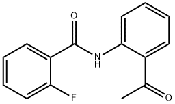 N-(2-acetylphenyl)-2-fluorobenzamide 化学構造式