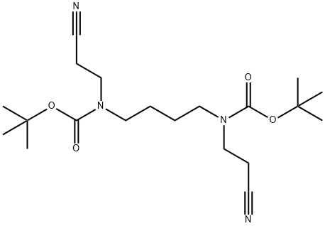 N4,N9-di(tert-butyloxycarbonyl)-3-(4-[(2-cyanoethyl)ami 结构式