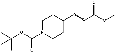 (E)-tert-Butyl 4-(3-methoxy-3-oxoprop-1-en-1-yl)piperidine-1-carboxylate Struktur