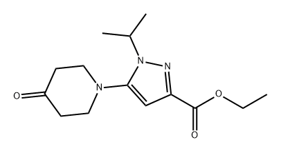 1H-Pyrazole-3-carboxylic acid, 1-(1-methylethyl)-5-(4-oxo-1-piperidinyl)-, ethyl ester Structure
