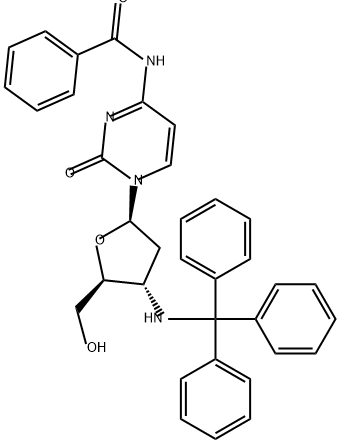 Cytidine, N-benzoyl-2',3'-dideoxy-3'-[(triphenylmethyl)amino]- (9CI) Structure