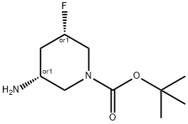 rac-tert-butyl (3R,5S)-3-amino-5-fluoropiperidine-1-carboxylate Structure