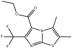 Ethyl 2,3-dimethyl-6-(trifluoromethyl)imidazo[2,1-b]thiazole-5-carboxylate Struktur