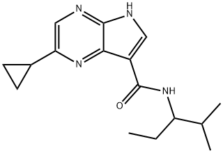 2-Cyclopropyl-N-(2-methylpentan-3-yl)-5H-pyrrolo[2,3-b]pyrazine-7-carboxamide|