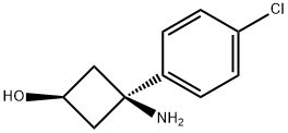 trans-3-amino-3-(4-chlorophenyl)cyclobutanol 结构式