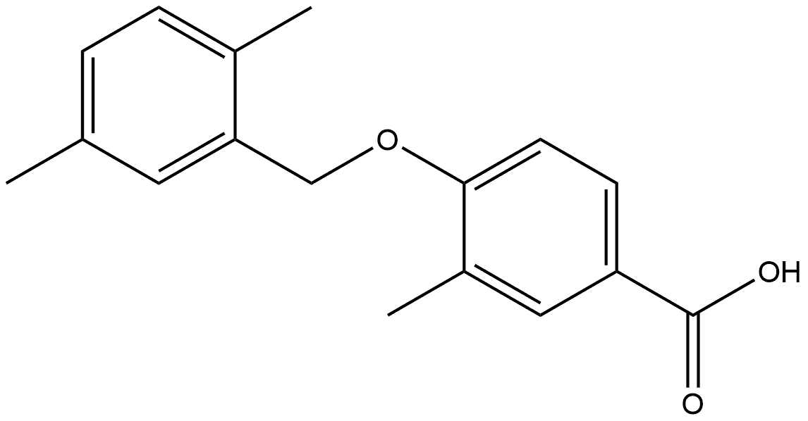 4-[(2,5-Dimethylphenyl)methoxy]-3-methylbenzoic acid 结构式