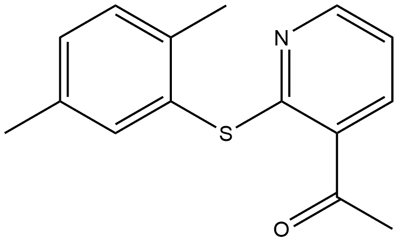 1-[2-[(2,5-Dimethylphenyl)thio]-3-pyridinyl]ethanone,1958710-22-9,结构式