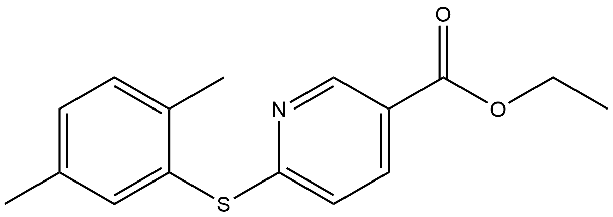 Ethyl 6-[(2,5-dimethylphenyl)thio]-3-pyridinecarboxylate 结构式