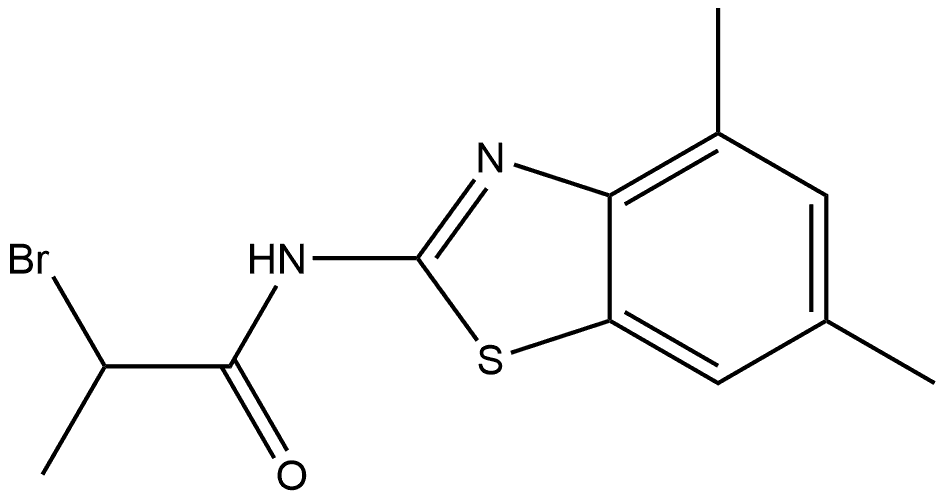 2-Bromo-N-(4,6-dimethyl-2-benzothiazolyl)propanamide 结构式