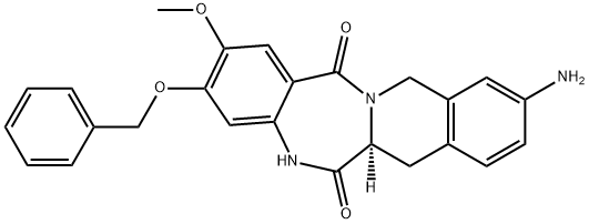 (S)-10-氨基-3-(苄氧基)-2-甲氧基-7,12-二氢苯并[5,6][1,4]二氮杂[1,2-B]异喹啉-6,14(5H,6AH)-二酮 结构式