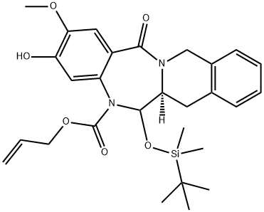 烯丙基(6AS)-6-((叔丁基二甲基甲硅烷基)氧基)-3-羟基-2-甲氧基-14-氧代-6,6A,7,12-四氢苯并[5,6][1,4]二氮杂[1,2-B]异喹啉-5(14H)-羧酸盐,1964490-03-6,结构式