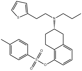 1-Naphthalenol, 5,6,7,8-tetrahydro-6-[propyl[2-(2-thienyl)ethyl]amino]-, 1-(4-methylbenzenesulfonate), (6S)- Structure