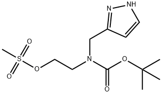 Carbamic acid, N-[2-[(methylsulfonyl)oxy]ethyl]-N-(1H-pyrazol-3-ylmethyl)-, 1,1-dimethylethyl ester 结构式