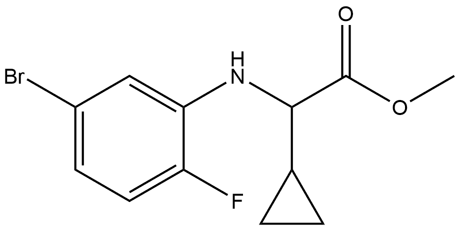 Cyclopropaneacetic acid, α-[(5-bromo-2-fluorophenyl)amino]-, methyl ester Structure