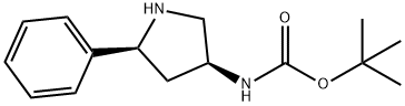 ((3S,5S)-5-苯基吡咯烷-3-基)氨基甲酸叔丁酯,1969287-72-6,结构式