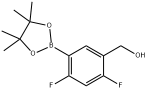 (2,4-difluoro-5-(4,4,5,5-tetramethyl-1,3,2-dioxaborolan-2-yl)phenyl)methanol Struktur