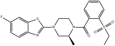Methanone, [2-(ethylsulfonyl)phenyl][(2S)-4-(6-fluoro-2-benzothiazolyl)-2-methyl-1-piperazinyl]- Structure