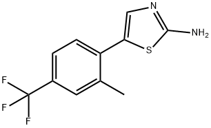 5-(2-Methyl-4-(trifluoromethyl)phenyl)thiazol-2-amine 结构式