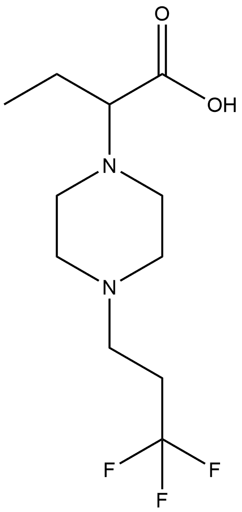 2-[4-(3,3,3-trifluoropropyl)piperazin-1-yl]butanoic acid Struktur