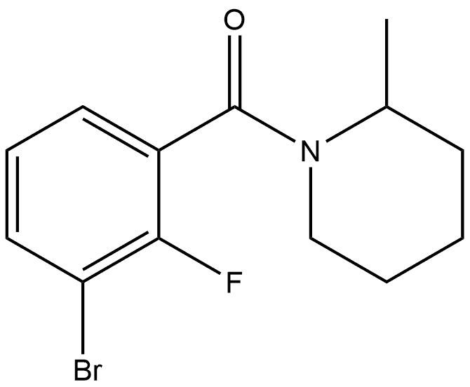 (3-Bromo-2-fluorophenyl)(2-methyl-1-piperidinyl)methanone Structure