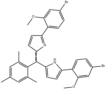 1H-Pyrrole, 2-(4-bromo-2-methoxyphenyl)-5-[[5-(4-bromo-2-methoxyphenyl)-2H-pyrrol-2-ylidene](2,4,6-trimethylphenyl)methyl]- Structure