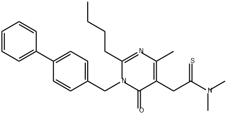 5-Pyrimidineethanethioamide, 1-([1,1'-biphenyl]-4-ylmethyl)-2-butyl-1,6-dihydro-N,N,4-trimethyl-6-oxo- Structure