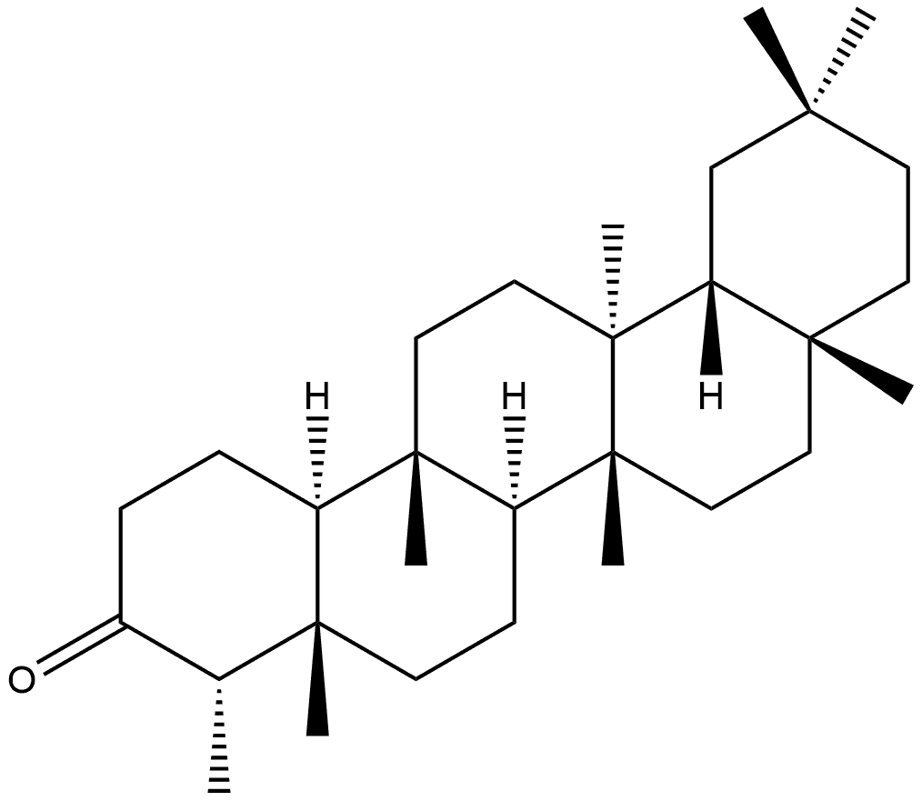 24,25,26-Trinoroleanan-3-one, 5,9,13-trimethyl-, (4α,5β,8α,9β,10α,13α,14β)- Struktur