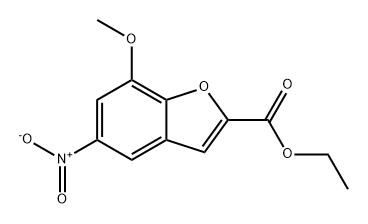2-Benzofurancarboxylic acid, 7-methoxy-5-nitro-, ethyl ester Structure