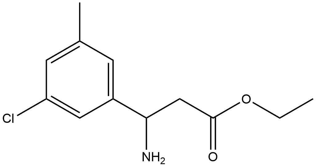 Benzenepropanoic acid, β-amino-3-chloro-5-methyl-, ethyl ester Structure