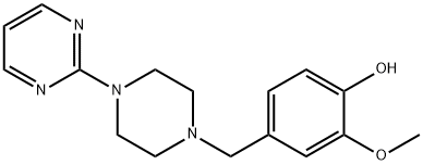 Phenol, 2-methoxy-4-[[4-(2-pyrimidinyl)-1-piperazinyl]methyl]- Struktur