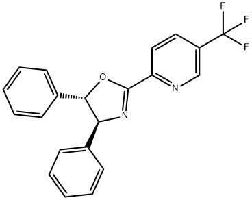 (4S,5S)-4,5-二苯基-2-(5-(三氟甲基)吡啶-2-基)-4,5-二氢恶唑, 1997306-77-0, 结构式