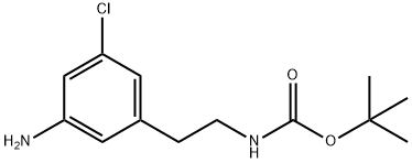 (3-氨基-5-氯苯乙基)氨基甲酸叔丁酯, 1998727-07-3, 结构式