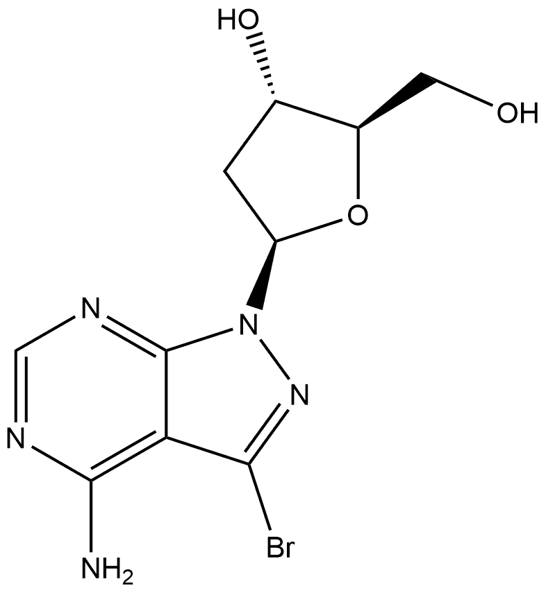 7-溴-8-氮-7-去氮-2'-脱氧腺苷 结构式