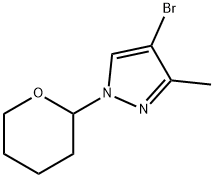 4-Bromo-3-methyl-1-(tetrahydro-2H-pyran-2-yl)-1H-pyrazole,2001056-10-4,结构式