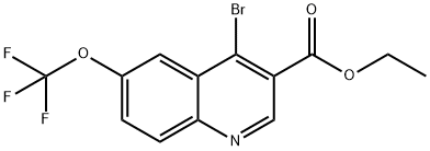 4-溴-6-三氟甲氧基喹啉-3-甲酸乙酯 结构式