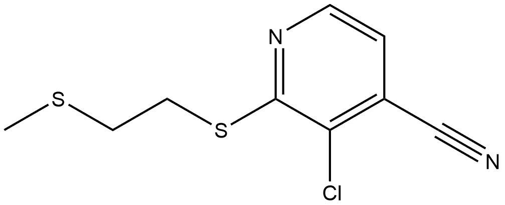 3-Chloro-2-[[2-(methylthio)ethyl]thio]-4-pyridinecarbonitrile Structure