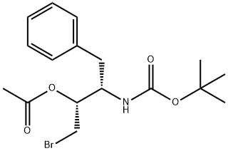 Carbamic acid, [(1S,2R)-2-(acetyloxy)-3-bromo-1-(phenylmethyl)propyl]-, 1,1-dimethylethyl ester (9CI) Structure