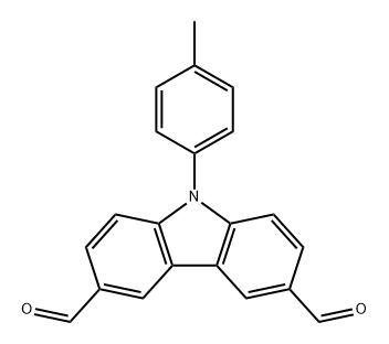 9H-Carbazole-3,6-dicarboxaldehyde, 9-(4-methylphenyl)- Structure