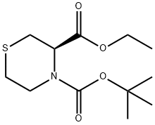 4-(1,1-Dimethylethyl) 3-ethyl (3R)-3,4-thiomorpholinedicarboxylate,2007919-61-9,结构式